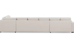 Basic Home U-Sofa-Crazy 6-seters Høyrevendt U-formet XX-Large Sofa med Divan og Sjeselong i Stoff Beige