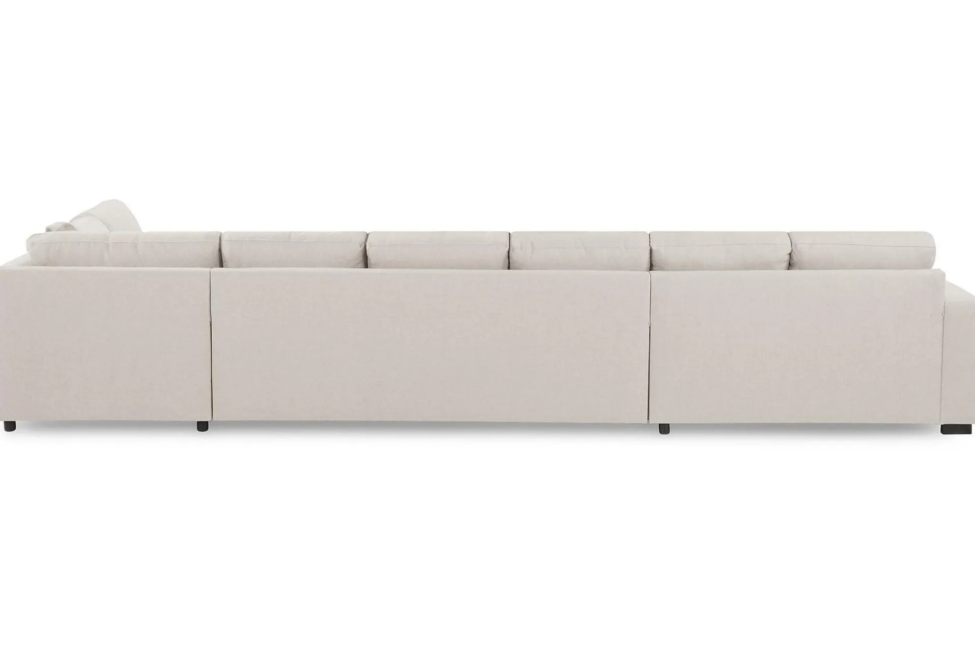Basic Home U-Sofa-Crazy 6-seters Høyrevendt U-formet XX-Large Sofa med Divan og Sjeselong i Stoff Beige