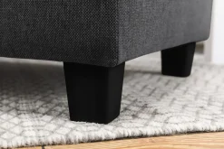 Basic Home U-Sofa-Crazy 5-seters Høyrevendt U-formet X-Large Sofa med Divan og Sjeselong i Stoff Mørkegrå