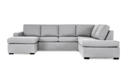 Basic Home Crazy 4-seters Høyrevendt U-formet Large Sofa med Divan og Sjeselong i Stoff