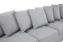 Basic Home Crazy 5-seters Høyrevendt U-formet X-Large Sofa med Divan og Sjeselong i Stoff inkl. Pynteputer