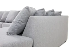 Basic Home Crazy 5-seters Høyrevendt U-formet X-Large Sofa med Divan og Sjeselong i Stoff inkl. Pynteputer
