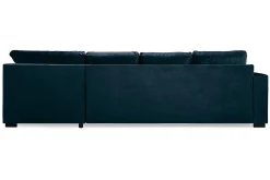 Basic Home Crazy 4-seters Høyrevendt U-formet Large Sofa med Divan og Sjeselong i Fløyel