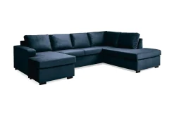 Basic Home Crazy 4-seters Høyrevendt U-formet Large Sofa med Divan og Sjeselong i Fløyel
