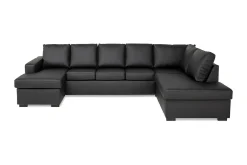 Basic Home Crazy 5-seters Høyrevendt U-formet X-Large Sofa med Divan og Sjeselong i Kunstlær