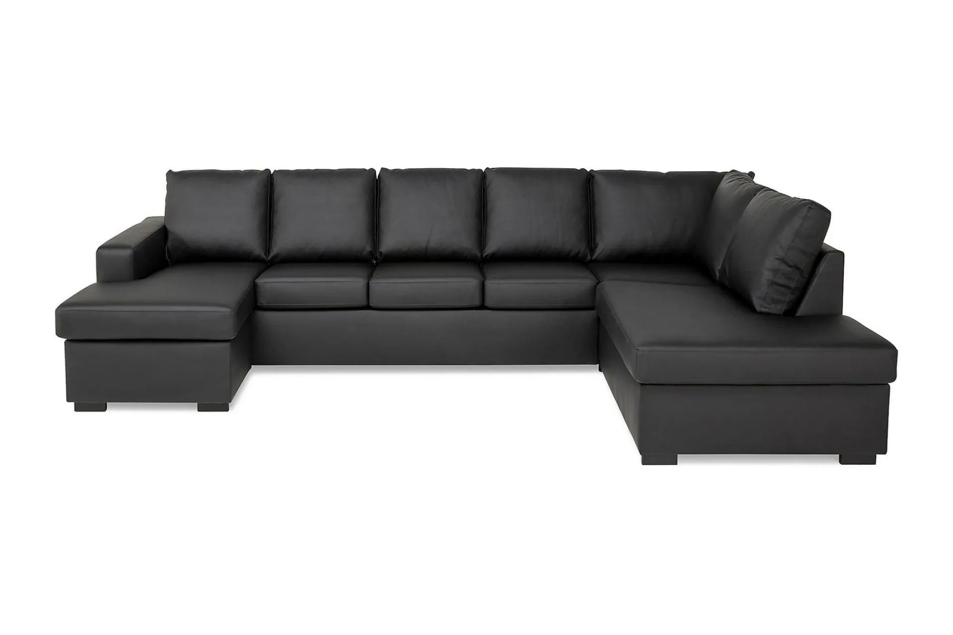 Basic Home Crazy 5-seters Høyrevendt U-formet X-Large Sofa med Divan og Sjeselong i Kunstlær