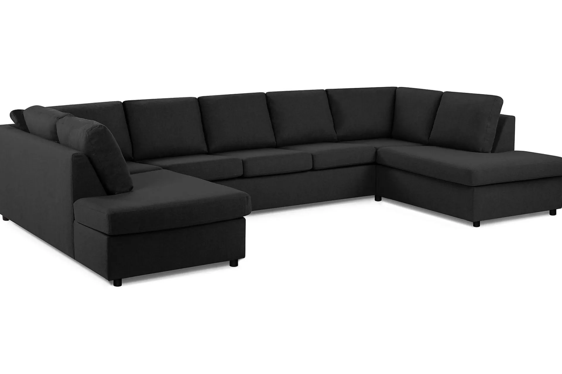 Basic Home Crazy 5-seters U-formet Sofa med Dobbel Sjeselong i Stoff