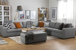 Basic Home Crazy 7-seters Vendbar L-formet XX-Large Hjørnesofa i Stoff