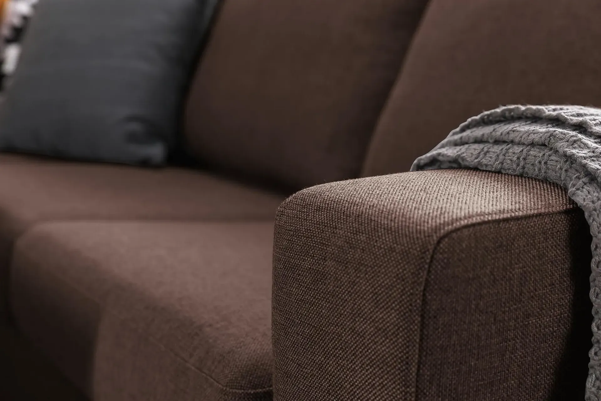 Basic Home Hjørnesofa-Crazy 5-seters Vendbar L-formet Large Hjørnesofa i Stoff Brun