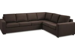 Basic Home Hjørnesofa-Crazy 5-seters Vendbar L-formet Large Hjørnesofa i Stoff Brun
