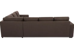 Basic Home Hjørnesofa-Crazy 5-seters Vendbar L-formet Large Hjørnesofa i Stoff Brun