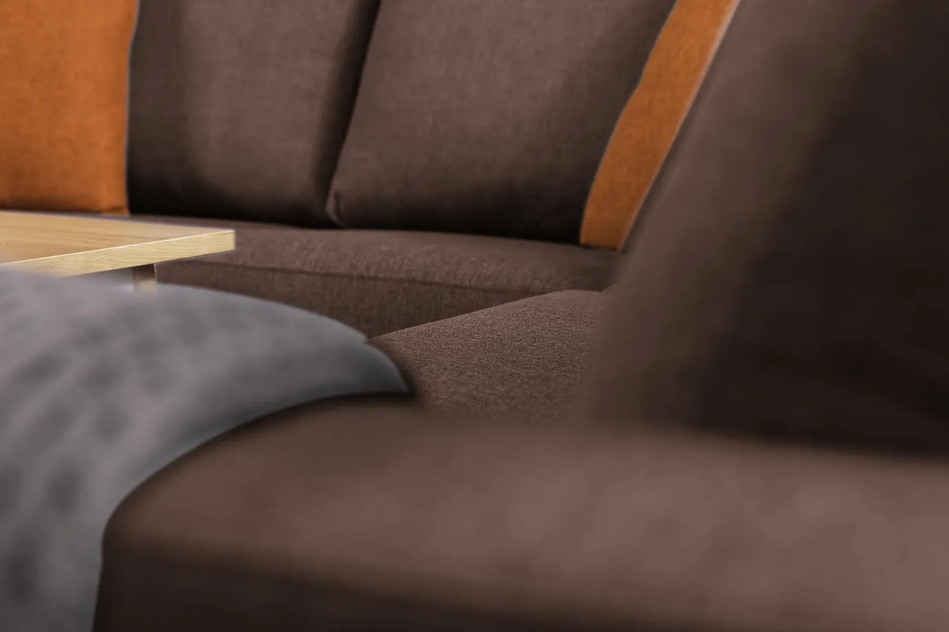 Basic Home Hjørnesofa-Crazy 5-seters Vendbar L-formet Large Hjørnesofa i Stoff Brun