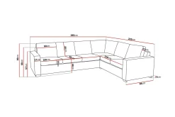 Basic Home Hjørnesofa-Crazy 5-seters Vendbar L-formet Large Hjørnesofa i Stoff Brun