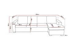 Basic Home Sofa Med Sjeselong-Crazy 4-seters Vendbar L-formet Sjeselongsofa i Kunstlær Svart