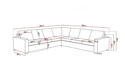 Basic Home Crazy 6-seters Vendbar L-formet X-Large Hjørnesofa i Kunstlær