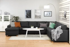 Basic Home Crazy 7-seters Vendbar U-formet XX-Large Hjørnesofa med Divan i Stoff