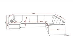 Basic Home Hjørnesofa-Crazy 7-seters Vendbar U-formet XX-Large Hjørnesofa med Divan i Stoff Grey