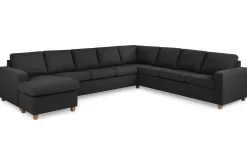 Basic Home Hjørnesofa-Crazy 7-seters Vendbar U-formet XX-Large Hjørnesofa med Divan i Stoff Grey