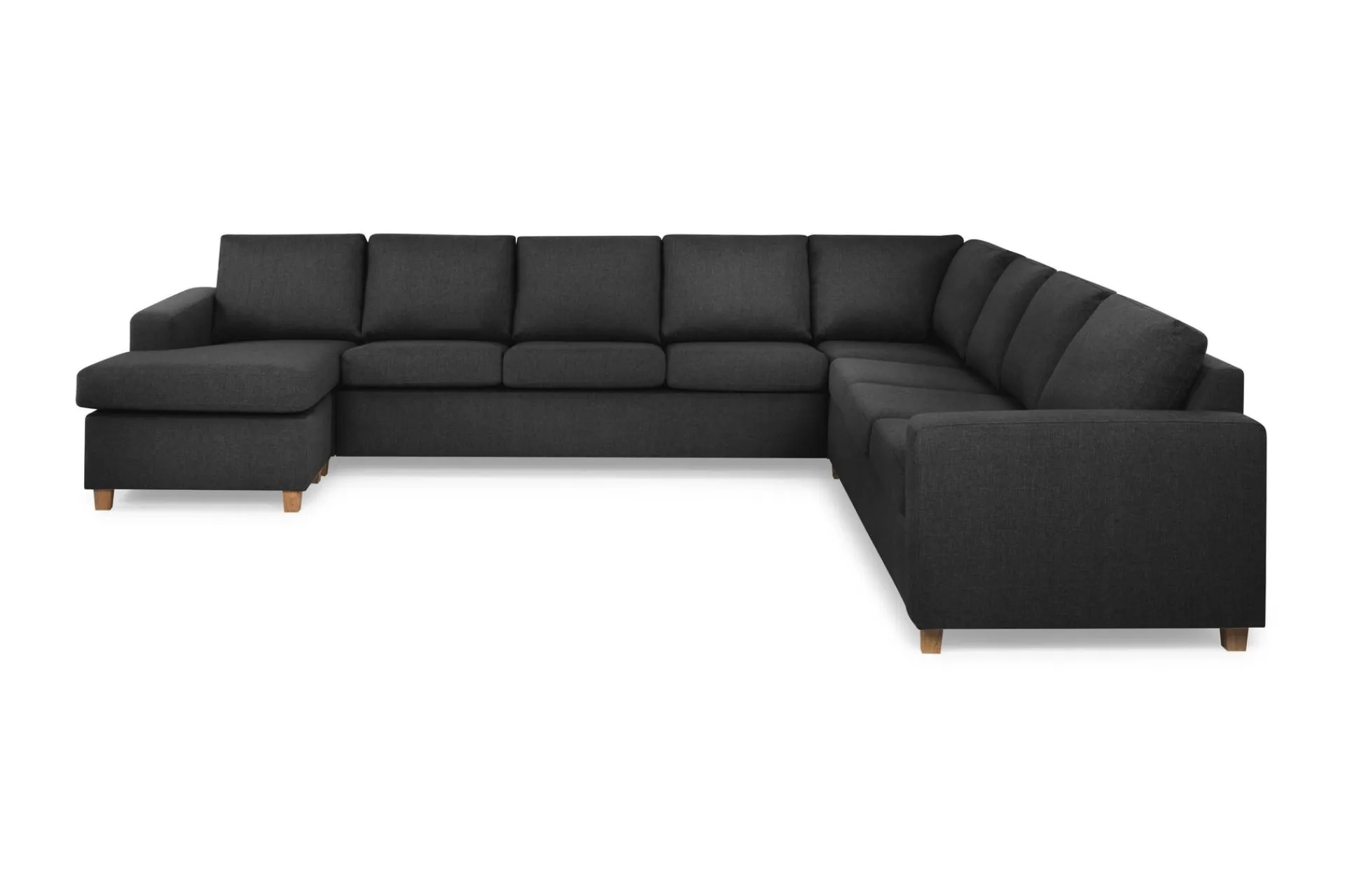 Basic Home Hjørnesofa-Crazy 7-seters Vendbar U-formet XX-Large Hjørnesofa med Divan i Stoff Grey
