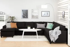 Basic Home Hjørnesofa-Crazy 7-seters Vendbar U-formet XX-Large Hjørnesofa med Divan i Stoff Grey