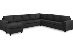 Basic Home Hjørnesofa-Crazy 7-seters Vendbar U-formet XX-Large Hjørnesofa med Divan i Stoff Grey