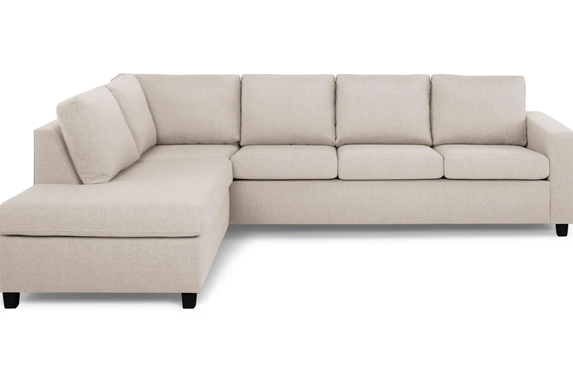 Basic Home Sofa Med Sjeselong-Crazy 4-seters Venstrevendt L-formet Sjeselongsofa i Stoff Beige