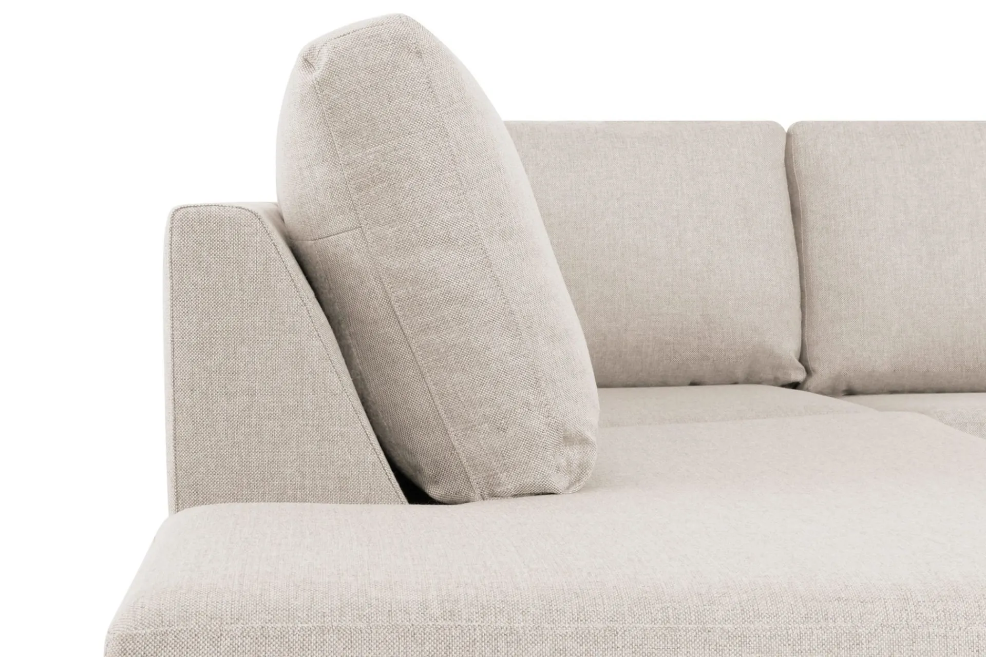 Basic Home Sofa Med Sjeselong-Crazy 4-seters Venstrevendt L-formet Sjeselongsofa i Stoff Beige