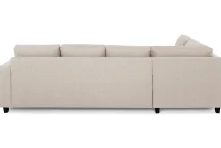 Basic Home Sofa Med Sjeselong-Crazy 4-seters Venstrevendt L-formet Sjeselongsofa i Stoff Beige