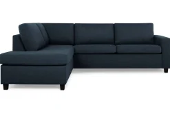 Basic Home Sofa Med Sjeselong-Crazy 3-seters Venstrevendt L-formet Sjeselongsofa i Stoff Blå
