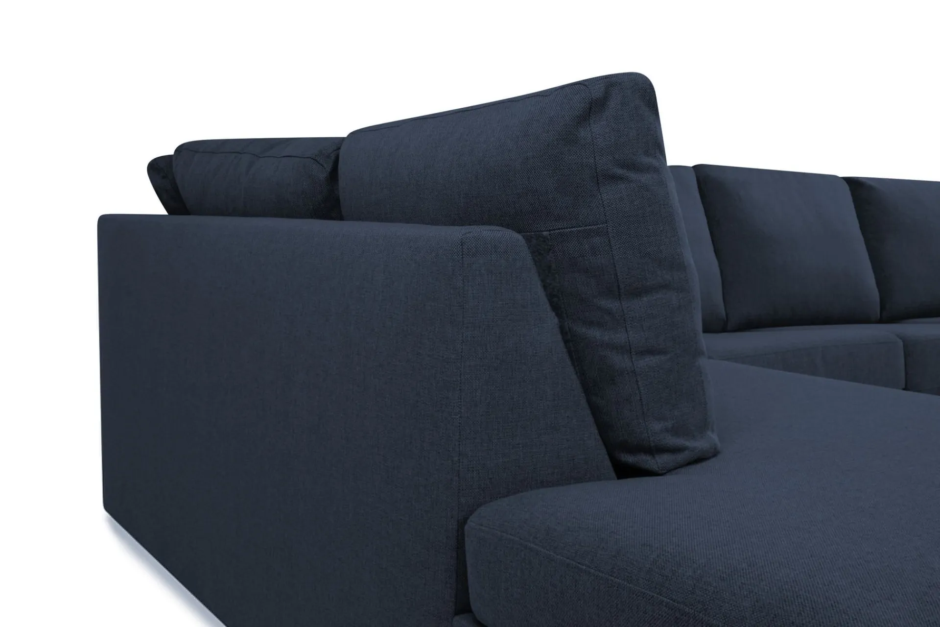 Basic Home Sofa Med Sjeselong-Crazy 3-seters Venstrevendt L-formet Sjeselongsofa i Stoff Blå