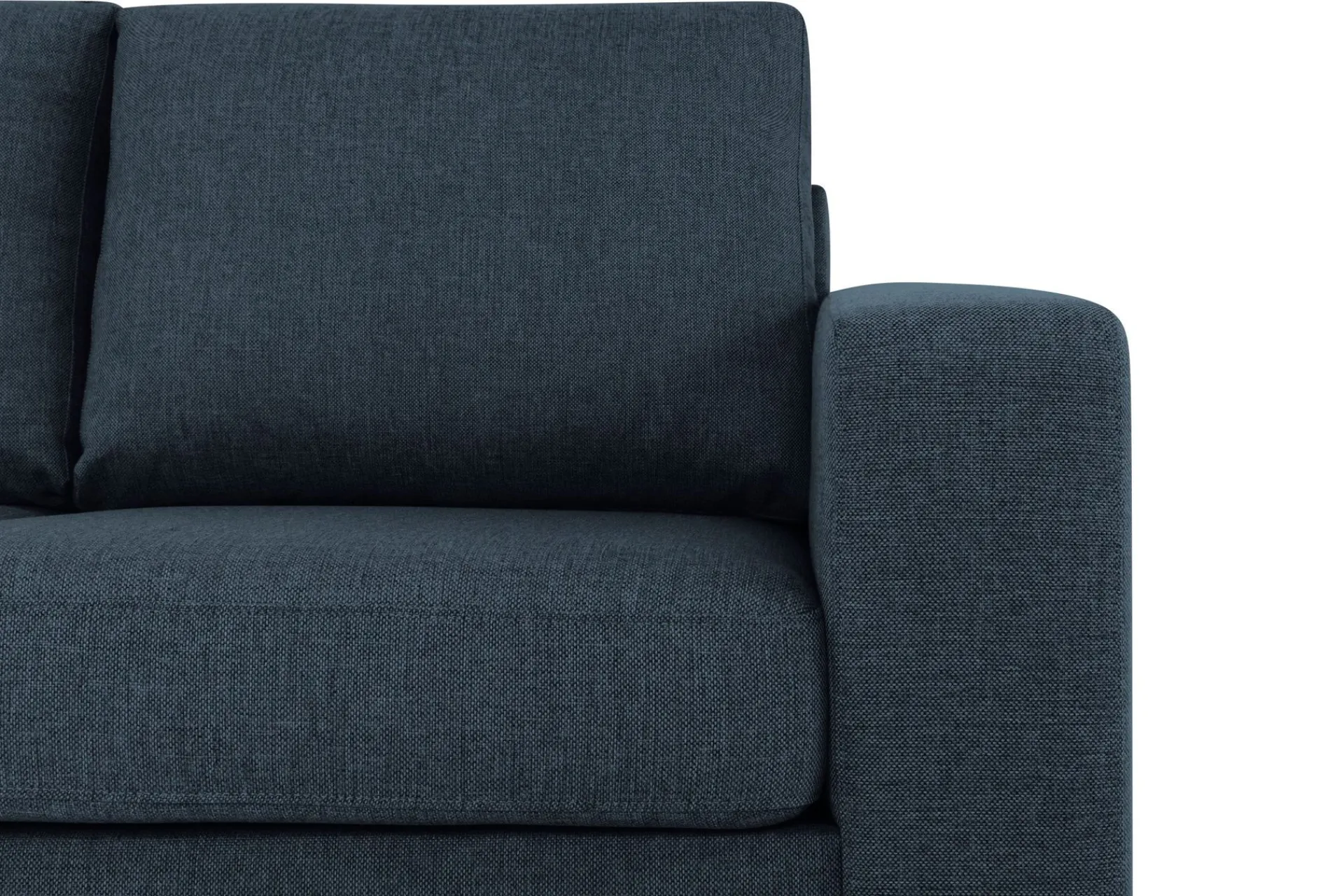 Basic Home Sofa Med Sjeselong-Crazy 3-seters Venstrevendt L-formet Sjeselongsofa i Stoff Blå