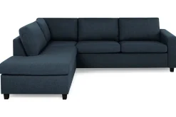 Basic Home Sofa Med Sjeselong-Crazy 3-seters Venstrevendt L-formet Sjeselongsofa i Stoff Blå