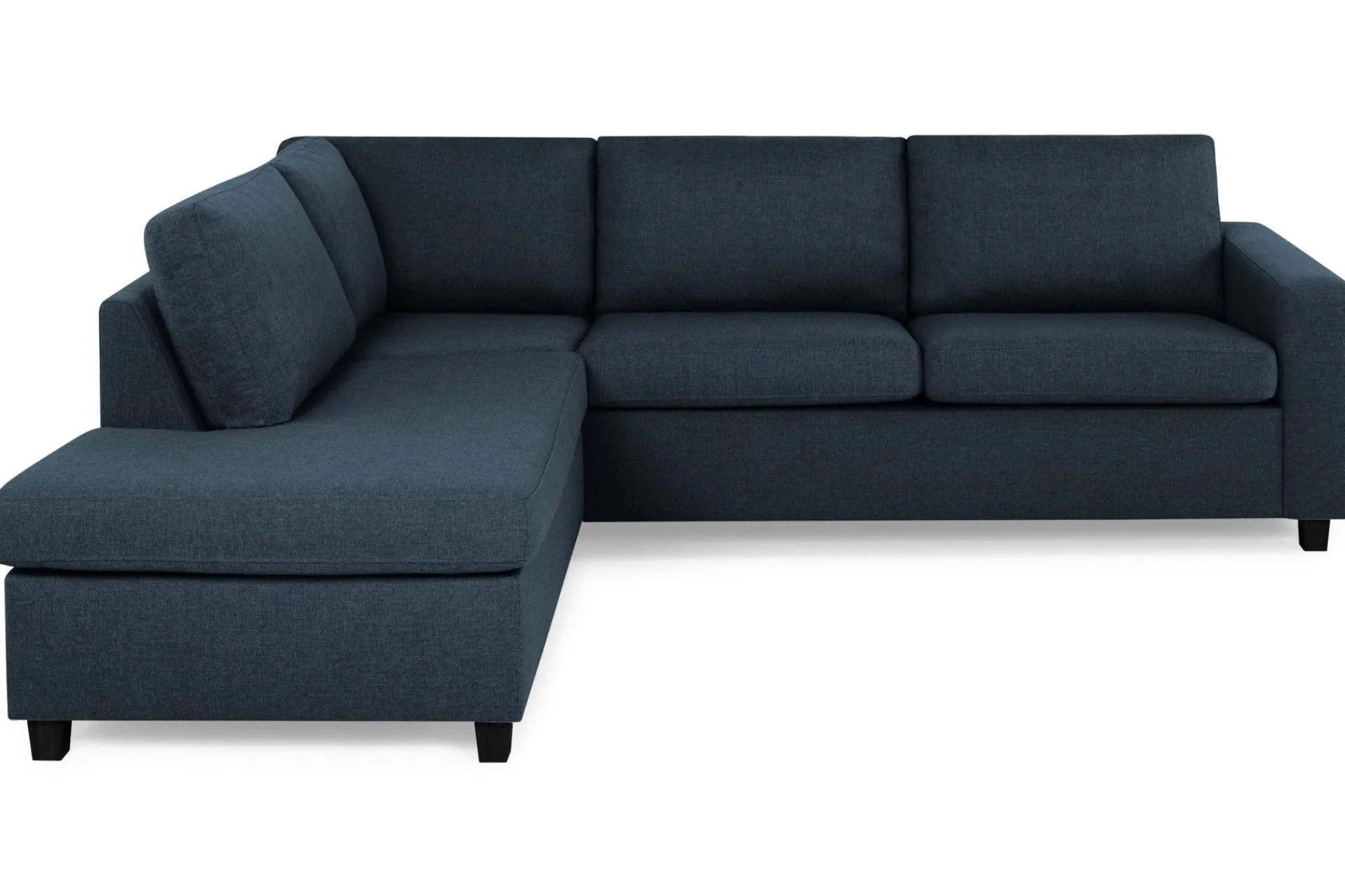 Basic Home Sofa Med Sjeselong-Crazy 3-seters Venstrevendt L-formet Sjeselongsofa i Stoff Blå