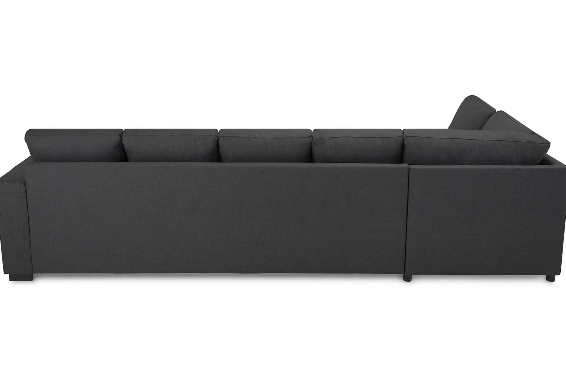 Basic Home U-Sofa-Crazy 5-seters Venstrevendt U-formet Sofa med Divan og Sjeselong i Stoff Mørkegrå