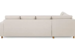 Basic Home U-Sofa-Crazy 4-seters Venstrevendt U-formet Large Sofa med Divan og Sjeselong i Stoff Beige