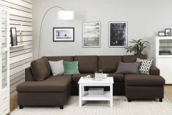 Basic Home Crazy 4-seters Venstrevendt U-formet Large Sofa med Divan og Sjeselong i Stoff