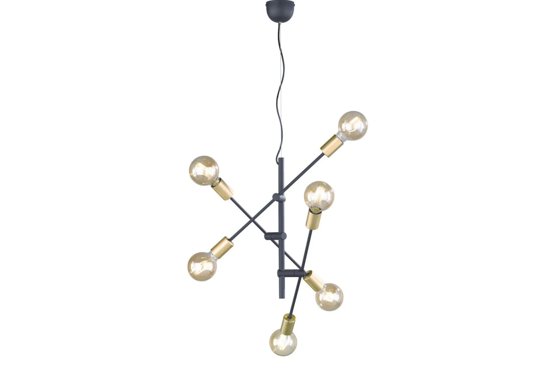 Trio Lighting Cross Pendellampe 6xE27 med svart / gull