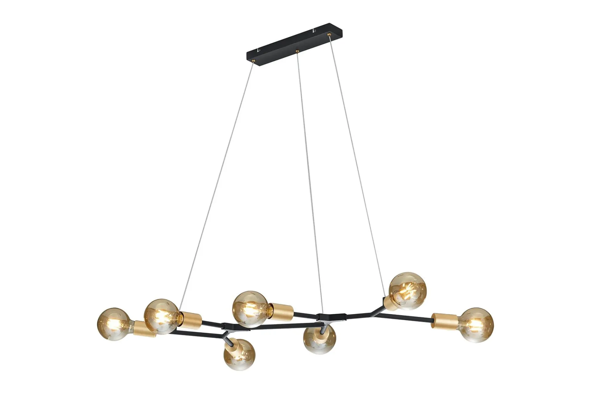 Trio Lighting Cross Pendellampe 7xE27 med svart / gull