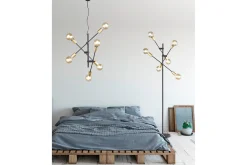 Trio Lighting Cross Plafond 6xE27 svart / gull