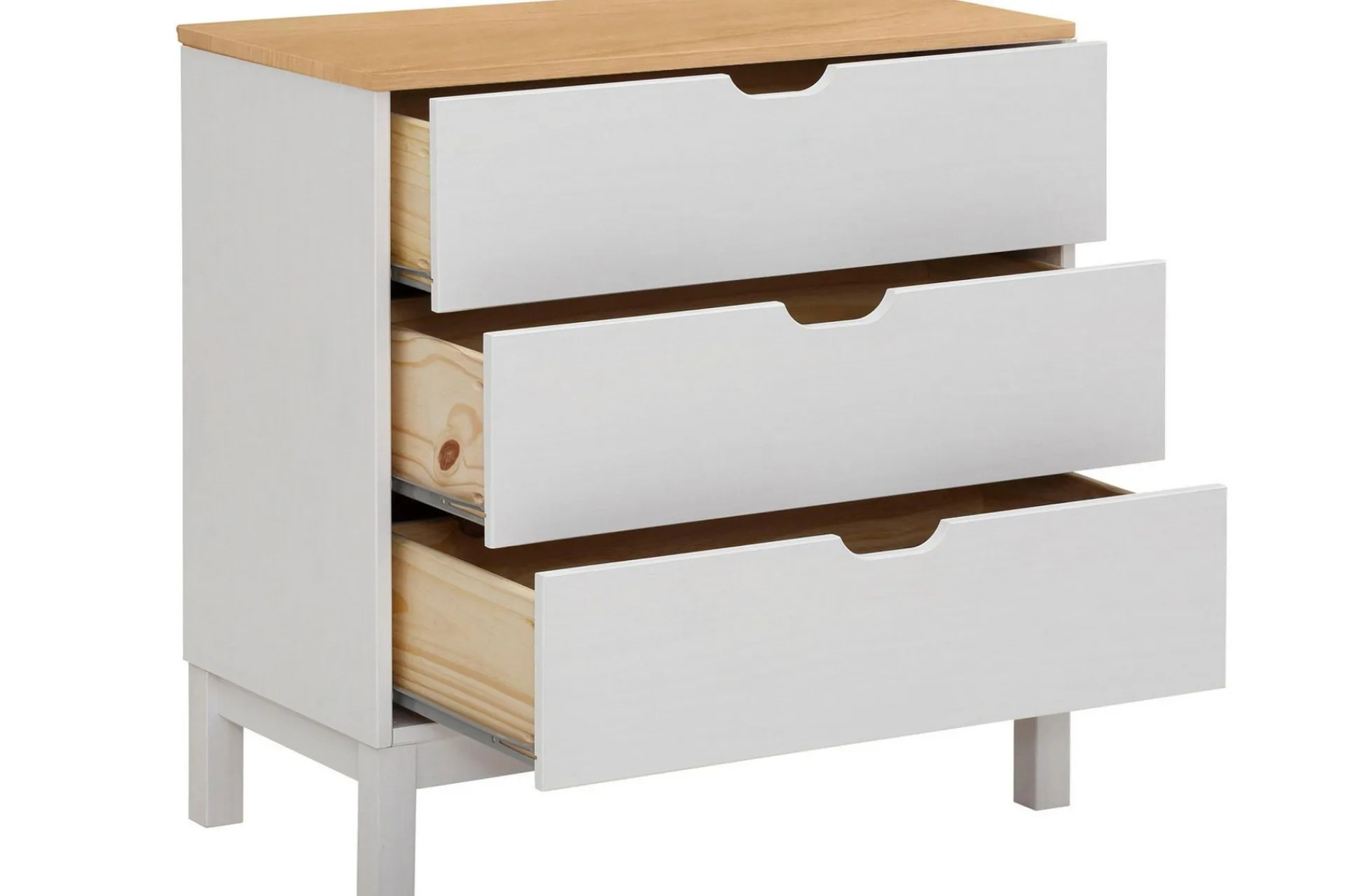 Kommode|Entrekommode-Crotone Kommode 76x39 cm 3 Skuffer Hvit