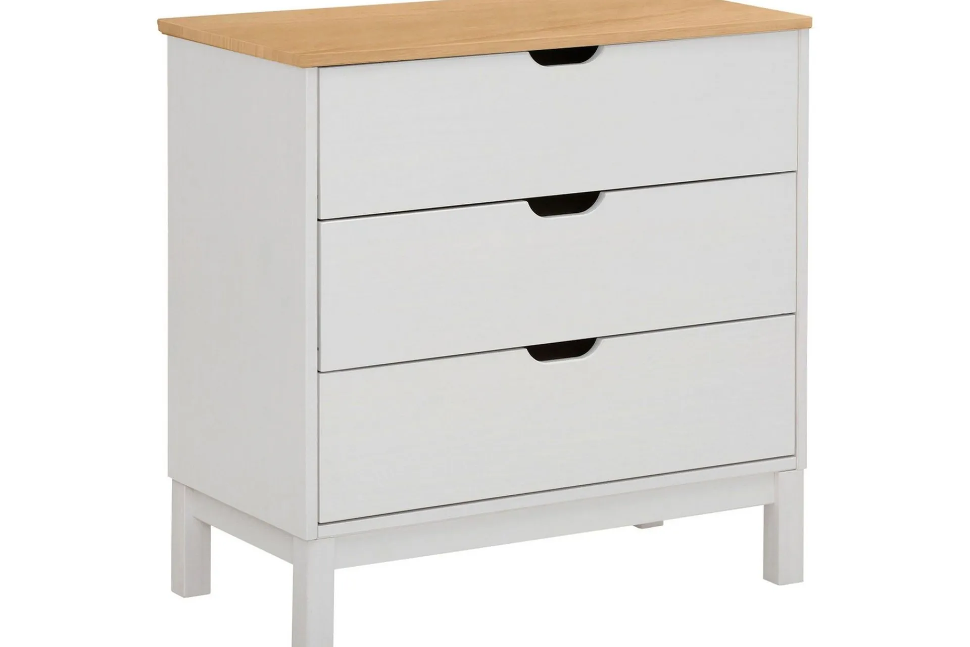 Kommode|Entrekommode-Crotone Kommode 76x39 cm 3 Skuffer Hvit