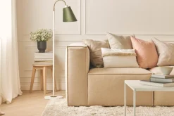 Andrarum Sofa Med Sjeselong-Cubo 4-seters Dyp Modulsofa med Divan i Stoff Beige