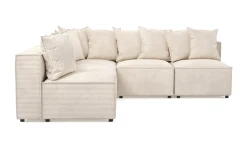 Andrarum Hjørnesofa-Cubo 5-seters L-formet Dyp Modulhjørnesofa i Manchester Beige