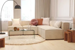 Andrarum Hjørnesofa-Cubo 5-seters L-formet Dyp Modulhjørnesofa i Manchester Beige