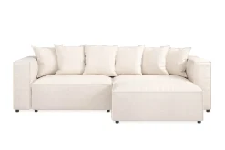 Andrarum Sofa Med Sjeselong-Cubo 4-seters L-formet Dyp Modulsofa med Divan i Stoff Beige
