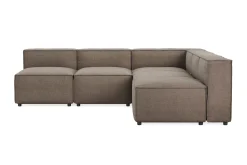 Andrarum Hjørnesofa-Cubo 5-seters L-formet Dyp Modulhjørnesofa i Stoff Grey