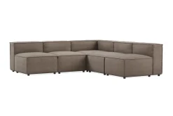 Andrarum Hjørnesofa-Cubo 5-seters L-formet Dyp Modulhjørnesofa i Stoff Grey