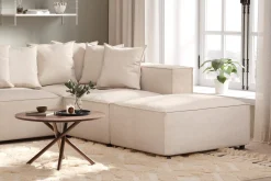 Andrarum U-Sofa-Cubo 5-seters U-formet Dyp Modulsofa med Divan og Sjeselong i Fløyel Beige