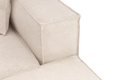 Andrarum U-Sofa-Cubo 5-seters U-formet Dyp Modulsofa med Divan og Sjeselong i Fløyel Beige