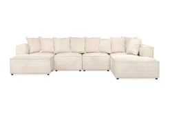 Andrarum U-Sofa-Cubo 5-seters U-formet Dyp Modulsofa med Divan og Sjeselong i Manchester Beige